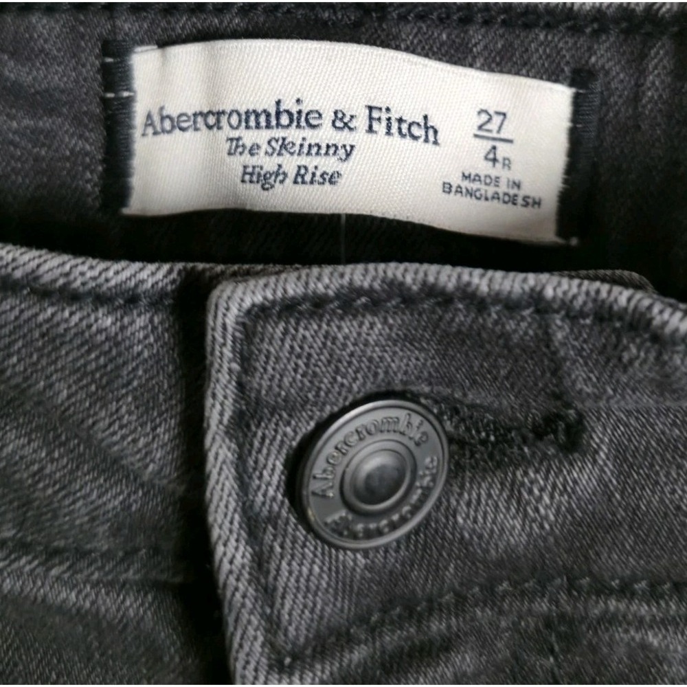 Abercrombie Fitch Jeans Womens 27/4 The Skinny High Rise Black Slit Ankle